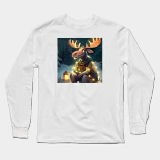 Cute Moose Drawing Long Sleeve T-Shirt